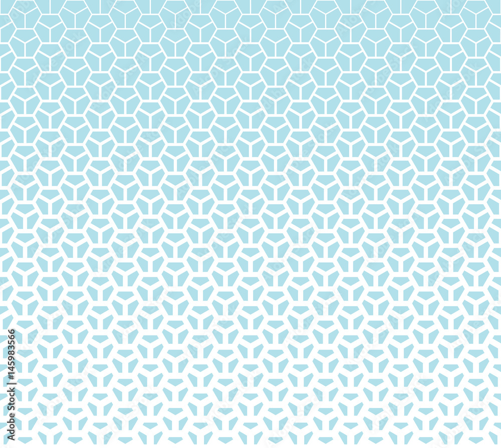 geometric halftone gradient pentagon seamless vector pattern