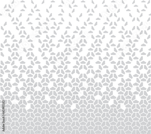 geometric halftone gradient pentagon seamless vector pattern