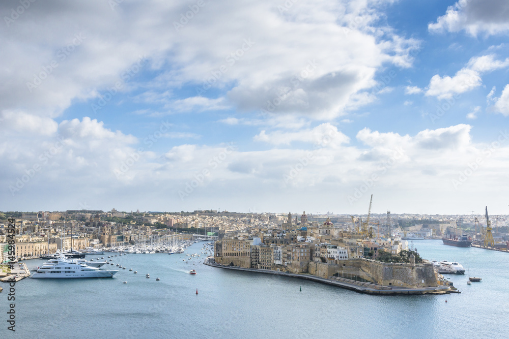 View of Three Cities. Valletta. Malta. 