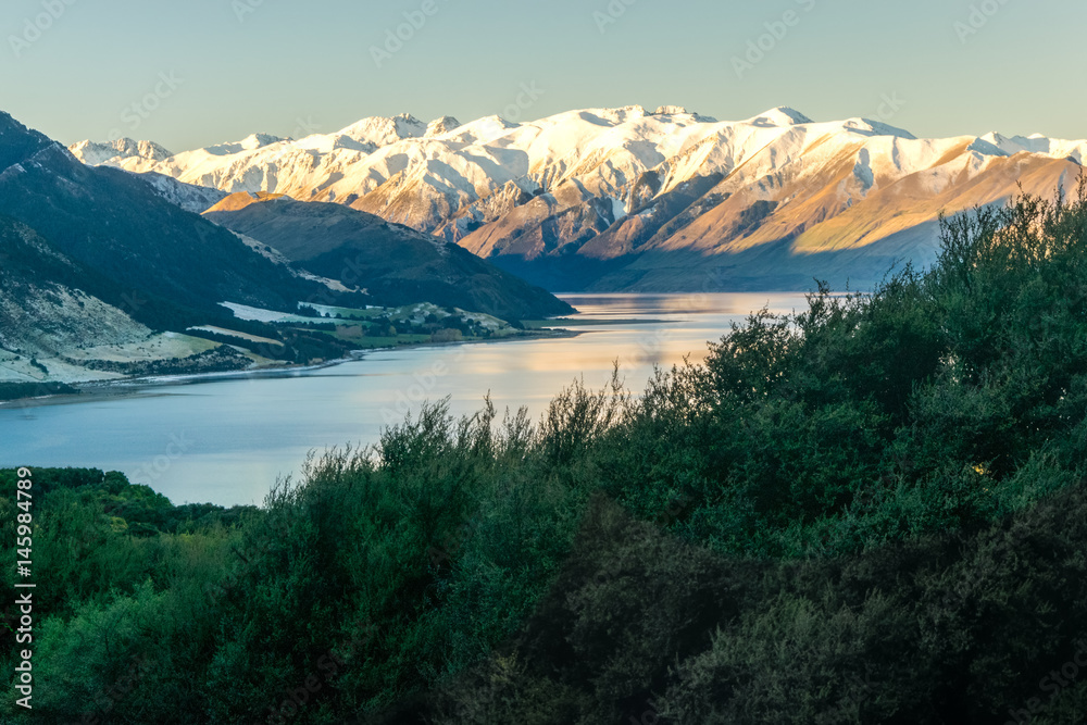 Lake Hawea, view from the Isthmus peak track, New Zealand