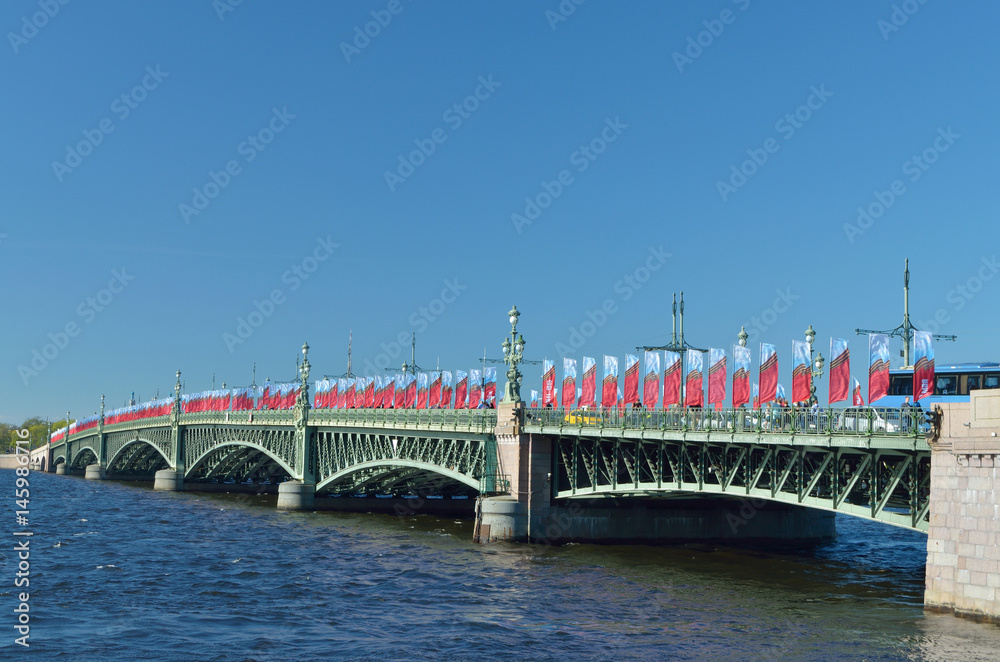 Fototapeta premium Flags on Victory Day.