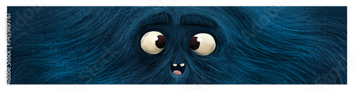 Fotografía cara de monstruo azul