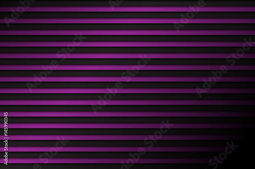 Black and purple abstract background, horizontal lines with shadow, vector illustration