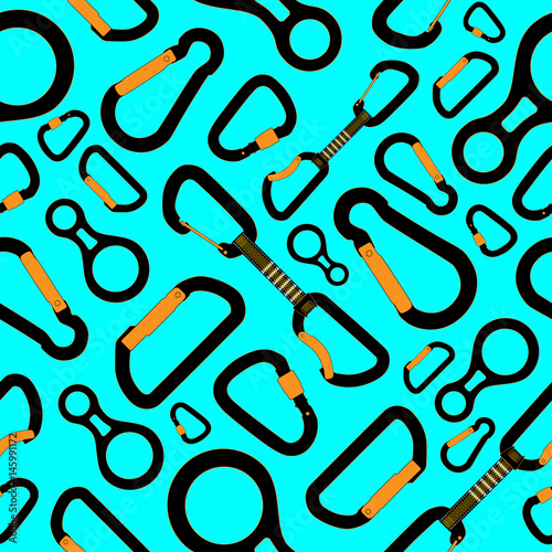 Seamless pattern with climbing equipment
