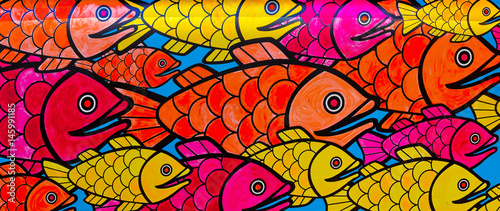 Photography Painted Fish Wall