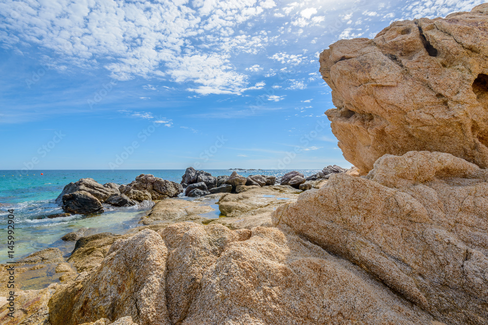 Playa el Chileno Beach, Cabo San Lucas, Mexico. Fantastic ocean view. Rocky and sandy beach. Playa el Chileno Beach, Cabo San Lucas, Mexico. Fantastic ocean view. Rocky and sandy beach.