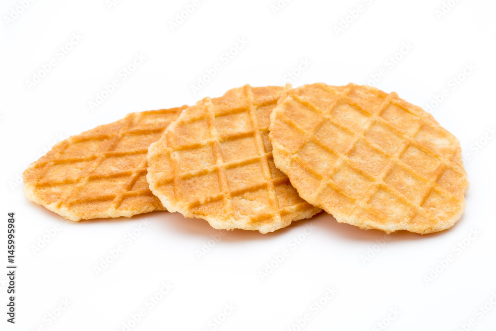 Sweet waffle on the white background. Sweet waffle on the white background.