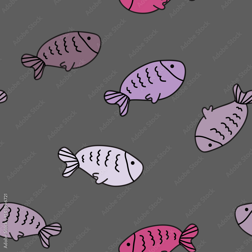 Vector seamless pattern with cute fish Vector seamless pattern with cute fish