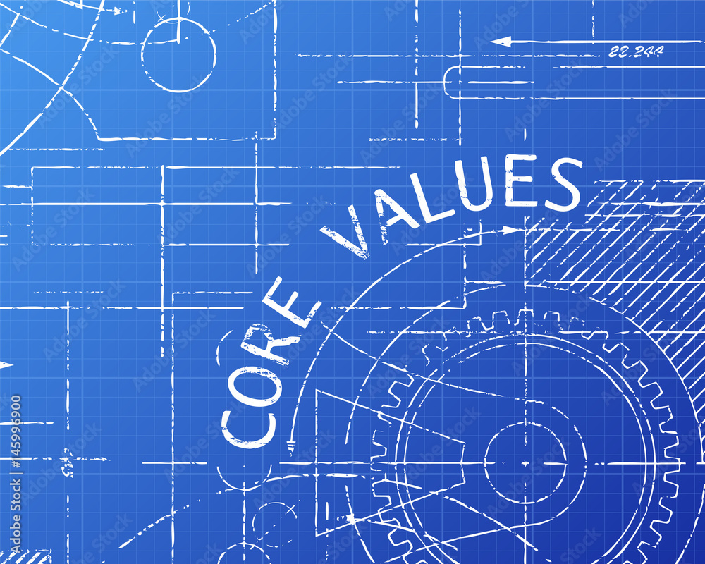 Core Values Blueprint Machine Stock Vector Adobe Stock