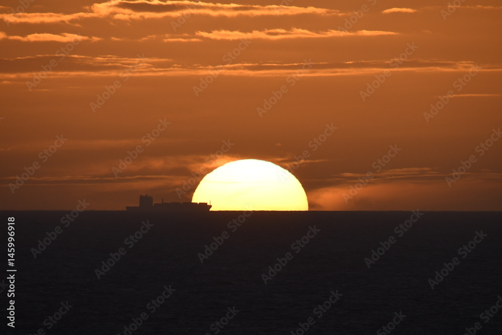 sunset at the island Helgoland Germany
