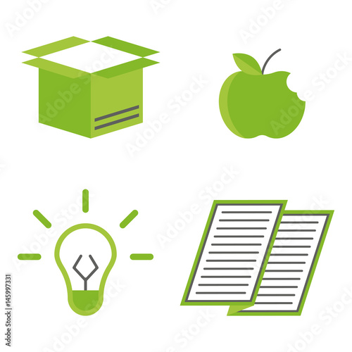 Recycling nature icons waste sorting environment creative protection symbols vector illustration.