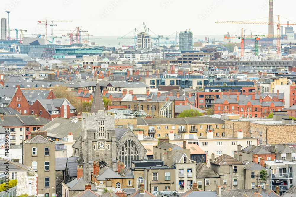 panoramic views to Dublin City, Ireland