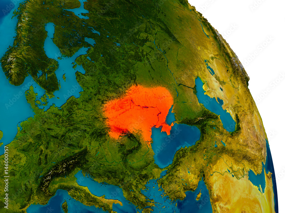 Ukraine on model of planet Earth Ukraine on model of planet Earth