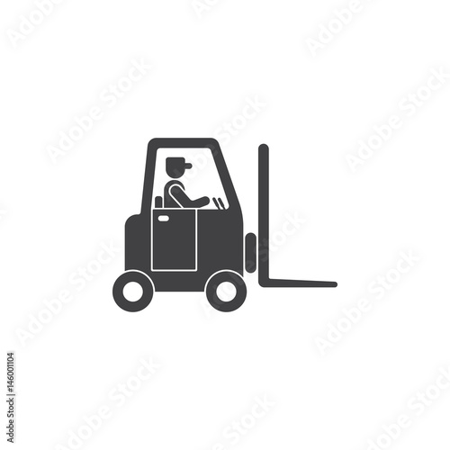 Man and Forklift symbol, icon vector illustration