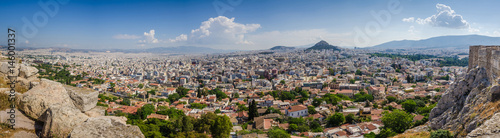 Panorama of Athens and ancient ruins, Greece.