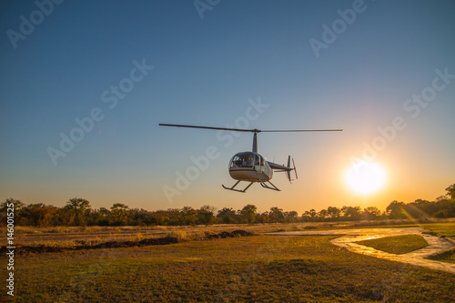 Helicopter at the victoria falls