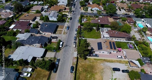 Aerial View of North Hollywood neighborhood 4k 24fps
