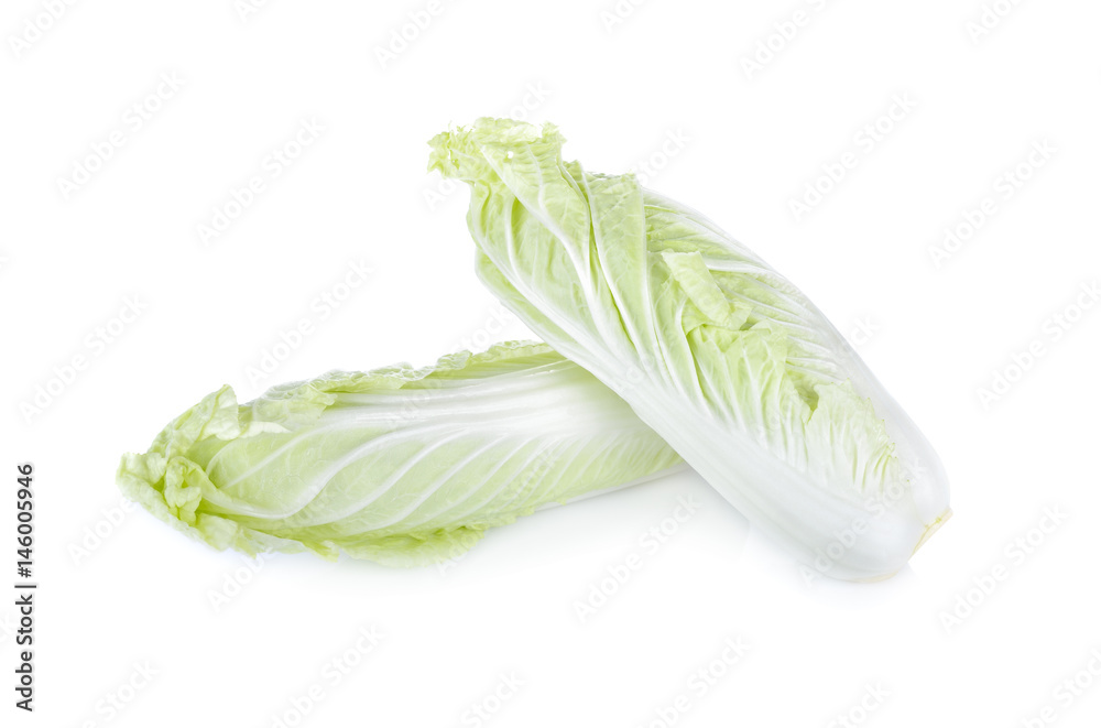 Fototapeta whole fresh Chinese cabbage on white background