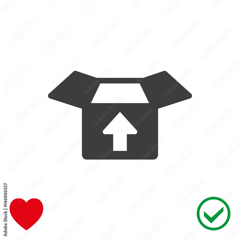 open box with arrow icon stock vector illustration flat design open box with arrow icon stock vector illustration flat design