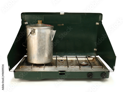 Worn Camping Stove and Coffee Pot