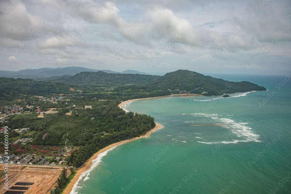 aerial photo of coastlines,southern Thailand