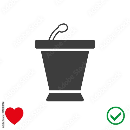 lectern with microphone icon stock vector illustration flat design