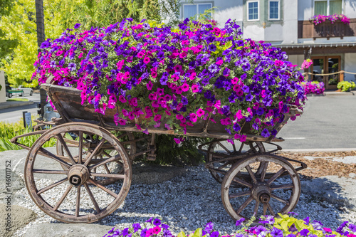 wagon filled with flowers photo