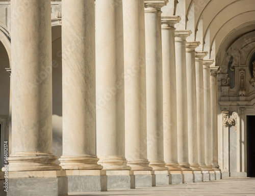 Napoli  Italy. The colonnade of the Charterhouse of San Martino