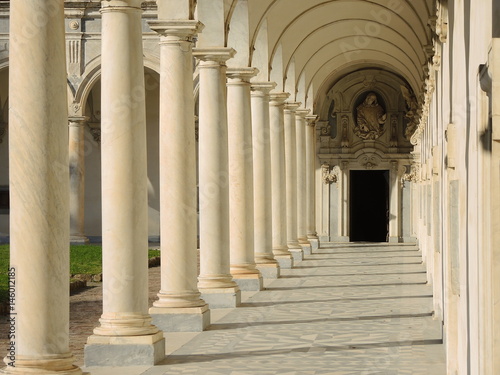 Napoli  Italy. The colonnade of the Charterhouse of San Martino