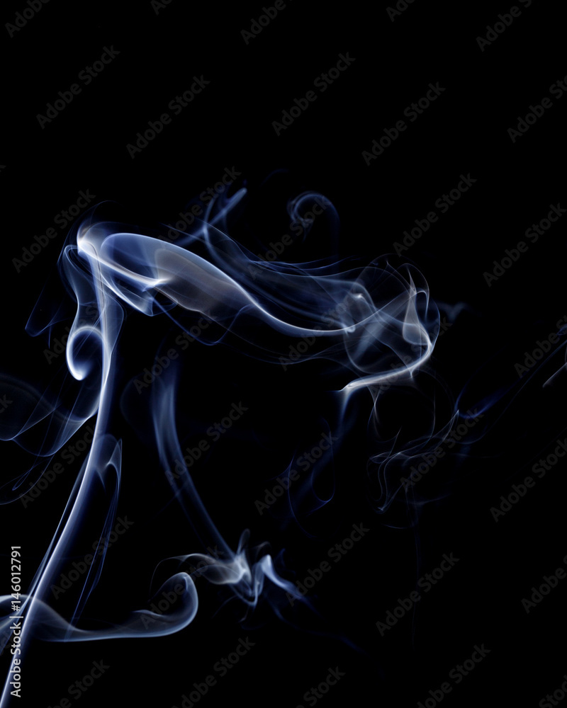 Abstract white blue smoke from aromatic sticks. Abstract white blue smoke from aromatic sticks.
