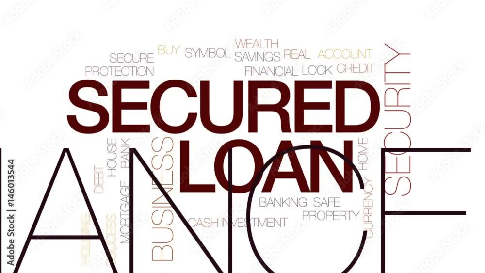 Secured loan animated word cloud, text design animation. Kinetic typography. Secured loan animated word cloud, text design animation. Kinetic typography.
