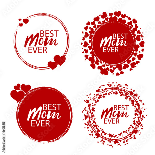 Happy mother's day stamp. Red round grunge vintage mother's day sign. Vector