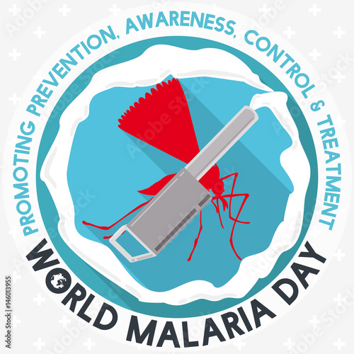 Fogger Machine Promoting Prevention and Control against Malaria's Mosquito, Vector Illustration