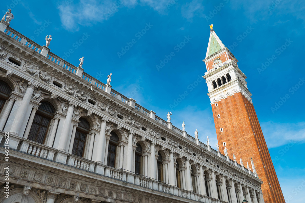 Venice landmark, St. Mark Companile of Piazza San Marco, Italy