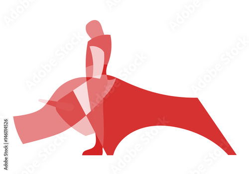duotone vector of bullfighting