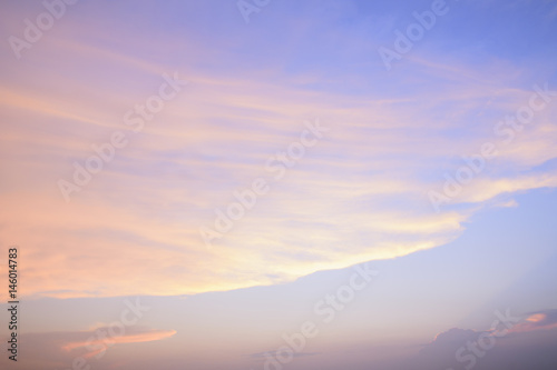 Sky and clouds on sunset background.