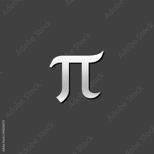 Metallic Icon - Greek pi