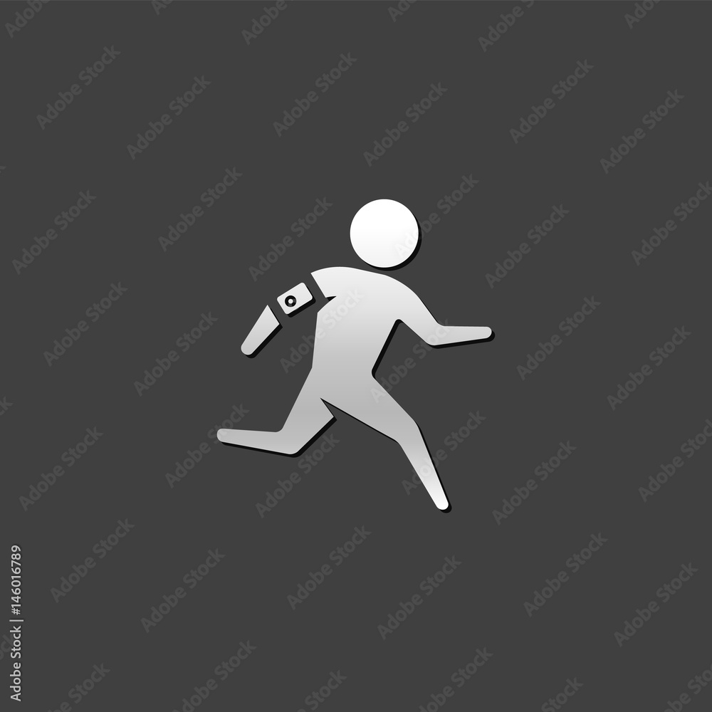 Metallic Icon - Running athlete