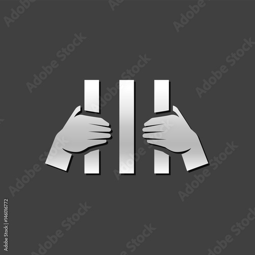 Metallic Icon - Hand holding bars