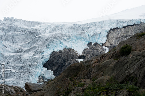 Blue ice glacier front. Buer glacier, Norway.