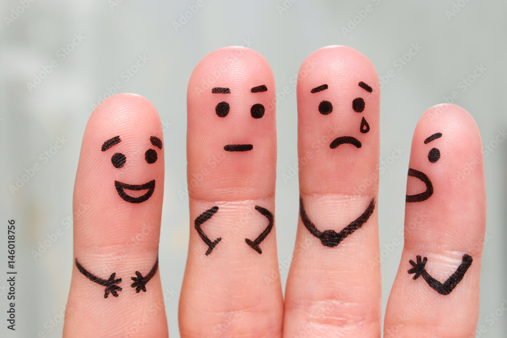 Wall Mural Finger art of people