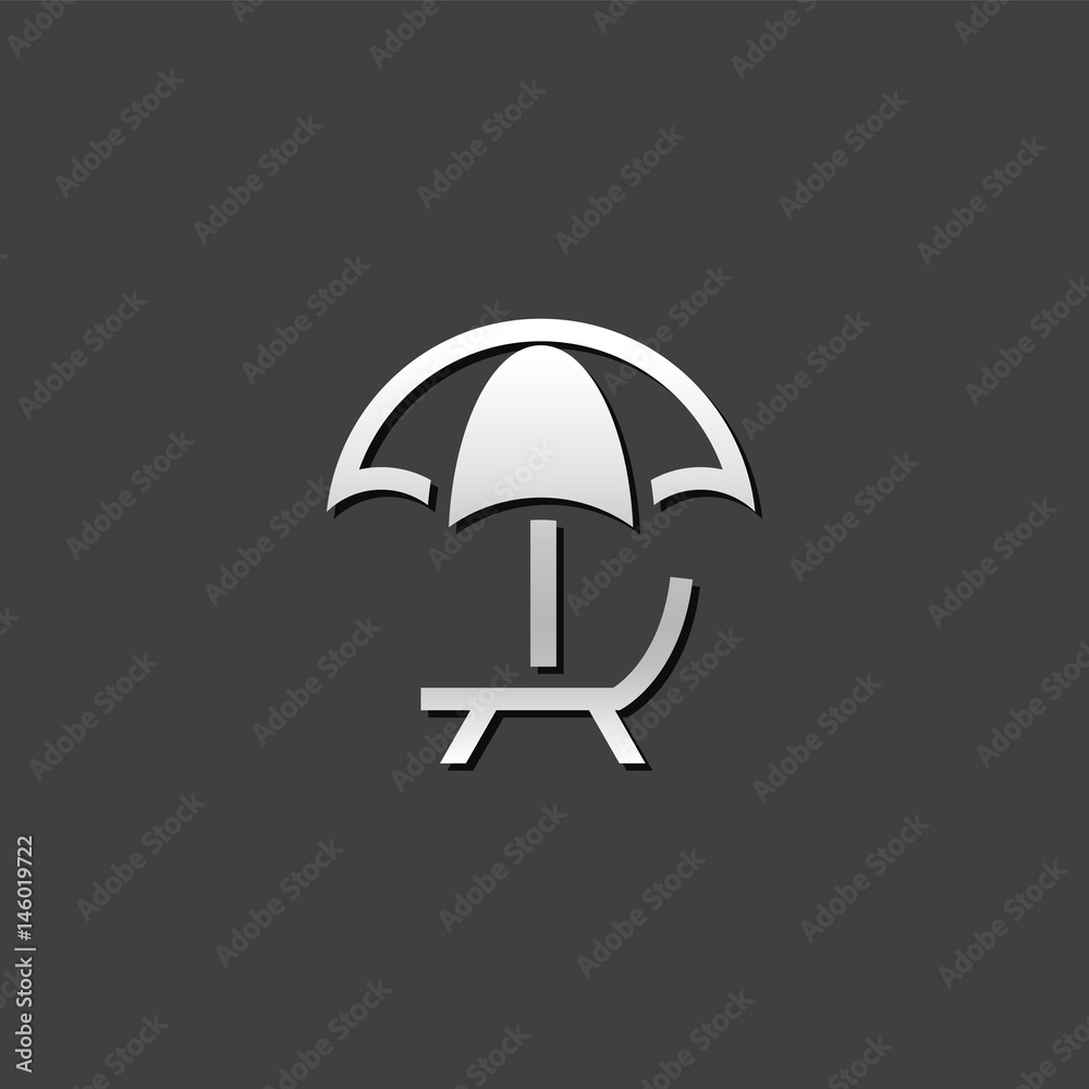 Metallic Icon - Beach Umbrella Metallic Icon - Beach Umbrella