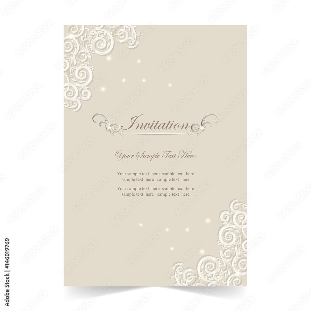 Invitation card, wedding card ornamental soft background