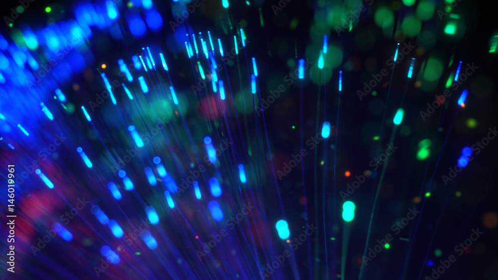 Εκτύπωση καμβά Glowing blue sci-fi grass shallow DOF