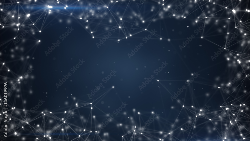 Glowing network shape sci-fi abstract background