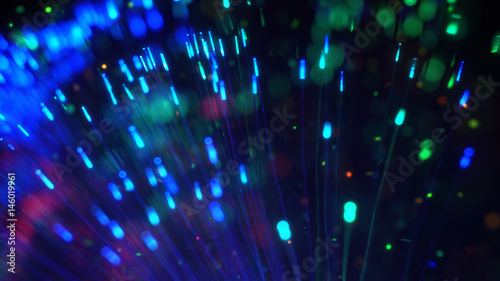 Glowing blue sci-fi grass shallow DOF photo