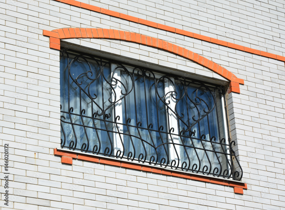 Metal Grid For Window. Security Bars. House window iron security bars