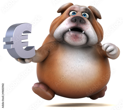 Fun bulldog - 3D Illustration