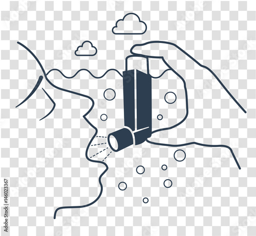 Icon  bronchial asthma  Black