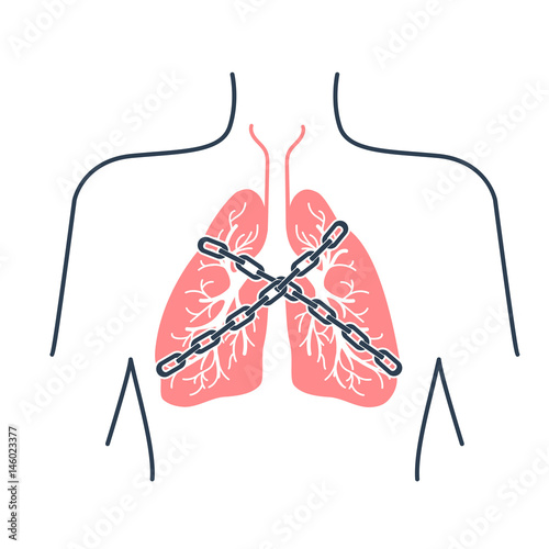 Icon asthma chain-bound